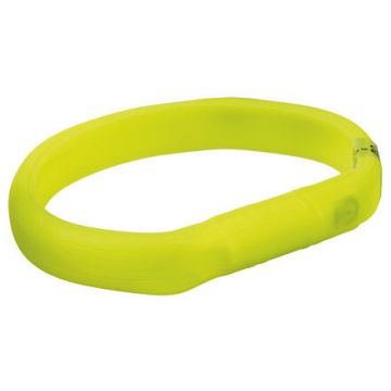 USB svítící obojek PLOCHÝ XS-S 35cm/17 mm zelený