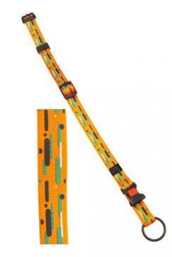 Obojek nylon ART Sportiv 30-45/15mm Žlutý/Proužek KAR