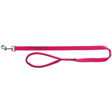 Vodítko PREMIUM s vyplněnou rukojetí 1m/25mm (L-XL), - fuchsie