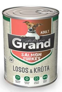GRAND konz. deluxe pes losos a krůta adult 400g