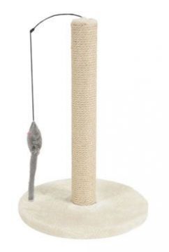 Škrabadlo sloupek s hračkou béžová 48cm