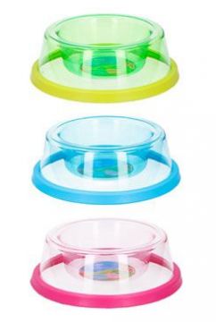 Miska plast transparent.protiskluz 19x6,5cm, mix barev