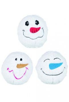 Vánoční Míčky sněhové plyš se zvukem 10cm TR 1ks