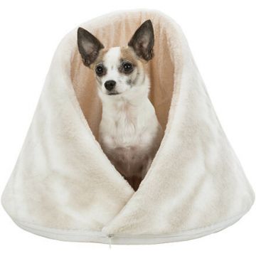 NELLI plyšová jeskyňka, na zip odepínací okraje, o 52 × 40 cm, béžová