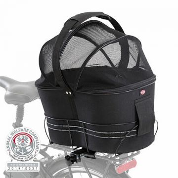 Přepravka na zadní nosič kola pro psa,kryt síťovina 48x29x42