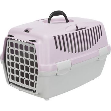 Transportní box CAPRI I. 32x31x48cm max.do 6kg, - světle šedá/světlá lila