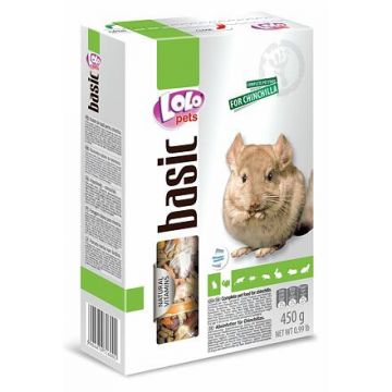 LOLO BASIC kompletní krmivo pro činčily 450 g krabička