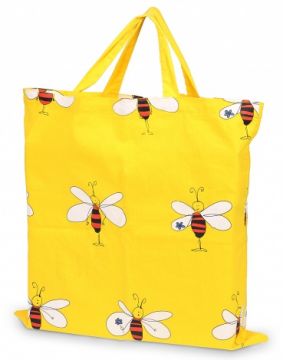 Taška látková s ušima žlutá VČELA