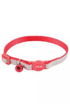 Obojek kočka SHINY nylon červený 10mm/30cm