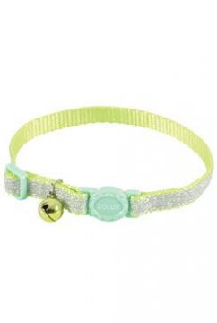 Obojek kočka SHINY nylon zelený 10mm/30cm