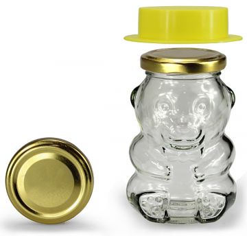 Obal na med MEDVÍDEK skleněný 375g 20ks