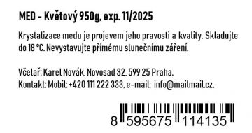 Infoetiketa na med (MED - Květový) 24ks