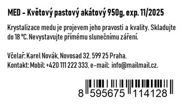 Infoetiketa na med (MED - Květový akátový) 24ks