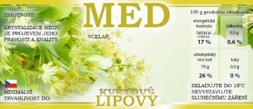 Etikety samolepící na sklenice LIPOVÝ MED 100ks