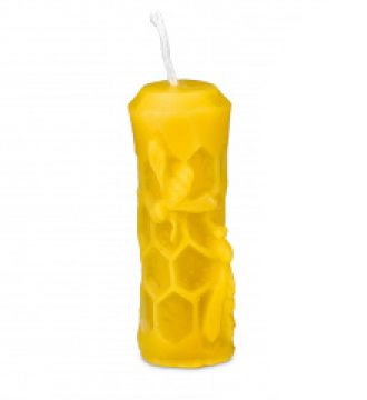 Svíčka z včelího vosku se včelami 7,5 x 3 cm