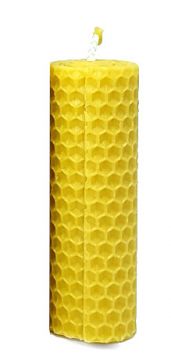 Svíčka motaná 90 x 30 mm přírodní žlutá