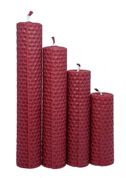 Svíčky adventní stupň., 3 x 9,12,15,18 cm bordó