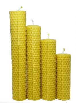 Svíčky adventní stupň., 3 x 9,12,15,18 cm žlutá