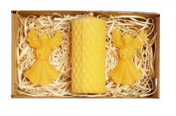 Dárek se svíčkou a andělíčky