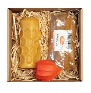 Dárek s propolisem a svíčkou