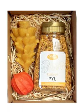 Dárek s pylem a svíčkou