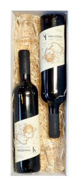 Dárek s 2 Andělskými medovinami a skleničky