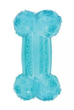 Hračka pes kost BONE TPR POP 14cm tyrkysová
