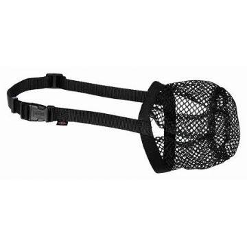 Ochranný náhubek polyester síťka XS-S černý, 15 cm/18-32 cm
