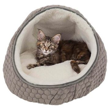 Plyšová jeskyně Livia 45 x 33 cm tmavošedá/krémová