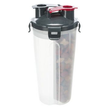 Cestovní zásobník na vodu a krmivo, včetně misky, 2 × 0.35 l/o11 × 23 cm