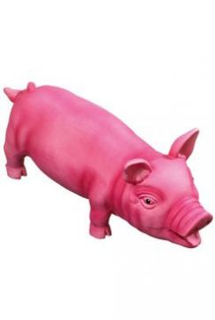 Hračka pes Silikonové prase 33cm růžová KAR