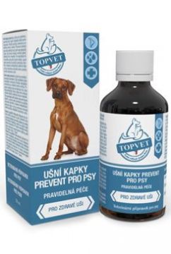 Ušní kapky Prevent pro psy TOPVET 50ml