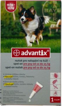 Advantix Spot On 1x2,5ml pro psy 10-25kg (1 pipeta) 7/2021