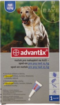 Advantix Spot On 1x4ml pro psy nad 25kg (1 pipeta)