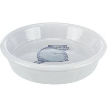 Keramická miska s motivem kočky, 0.25 l/o 13 cm, šedá