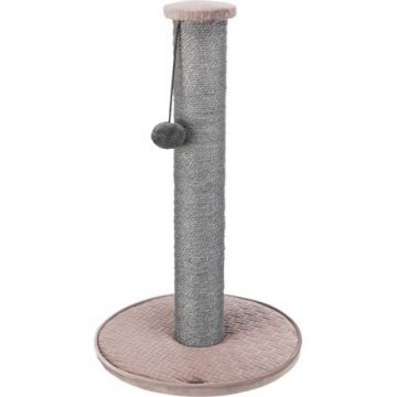 Škrabadlo LIVIA s bambulkou, sloupek 64 cm, starorůžová, sisal/plyš