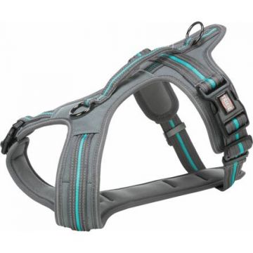 FUSION cestovní postroj, S-M: 45-54 cm / 20 mm, grafit/oceán