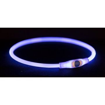 Flash light ring USB, blikací obojek, modrá (RP 2,10 Kč)