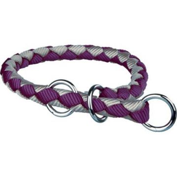 Nylonový obojek kulatý CAVO - fialovo/stříbrná DOPRODEJ