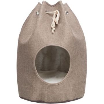 NELLI jeskyňka design "vak", o 40 × 55 cm, hnědá/bílá