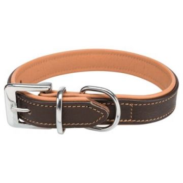 Obojek ACTIVE COMFORT kožený, L-XL: 52-63 cm/35 mm, hnědá/světlehnědá