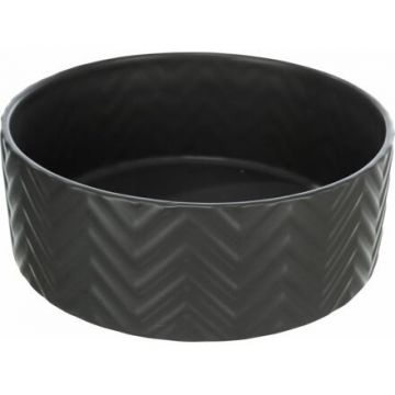 Keramická miska 1,6 l/o 20 cm, vroubkovaná, černá