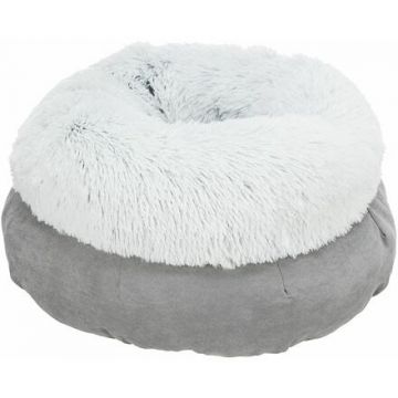 Kulatý pelech HARVEY, o 45 cm, vysoký okraj s dlouhým vlasem, šedá