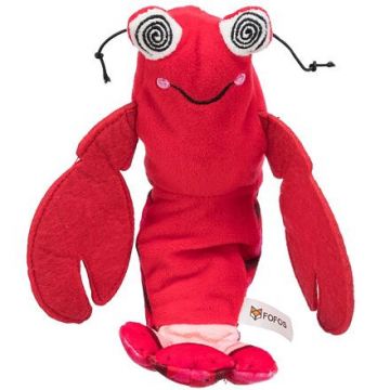 Kreveta jako živá, mrskající se, s catnipem, látka, 23 cm (RP 0,90 Kč)