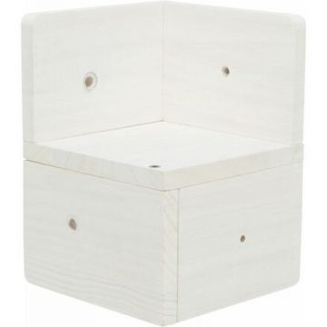 Lezecký prvek 3 - rohový díl, 16 x 21 x 16 cm, dřevo, bílá