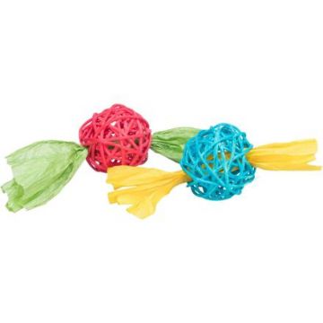 Set ratanových míčků s třásněmi, o 4 × 13 cm