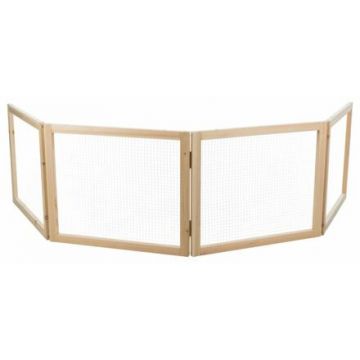 Vnitřní výběh pro zakrslé králíky, 60 - 240 x 50 cm, přírodní dřevo/kov