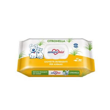 AMOREMIO vlhčené čistící ubrousky, aroma citronová tráva, 40 ks