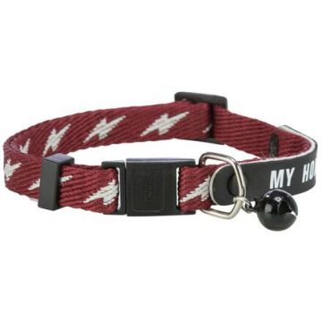 Obojek pro kočky s adresovým štítkem, červený