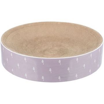 LILLY kulatý škrabací pelech s katnipem, o 45 × 10 cm, karton, lila